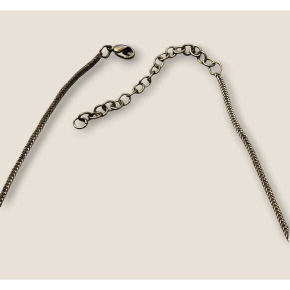 Estate Vintage White & Gold Glass Wired Cabochon Necklace - Picture 3 of 6